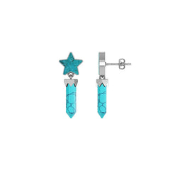turquoise slice earrings