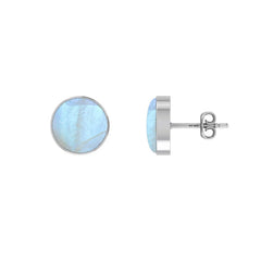 rainbow moonstone cab earrings