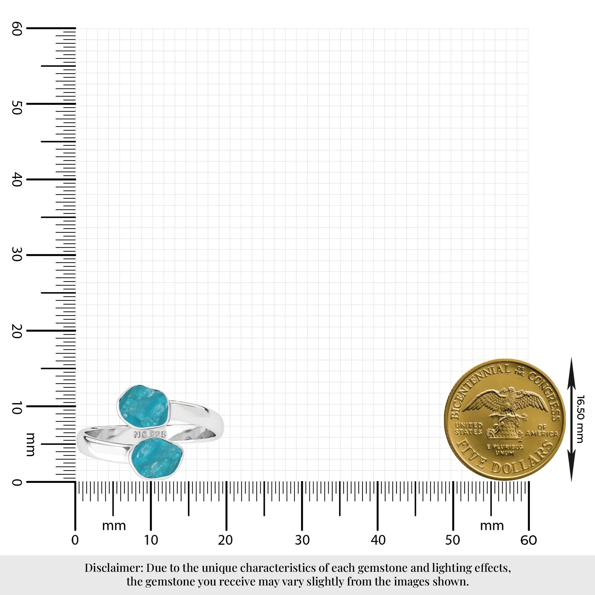 paraiba apatite bezel-set ring
