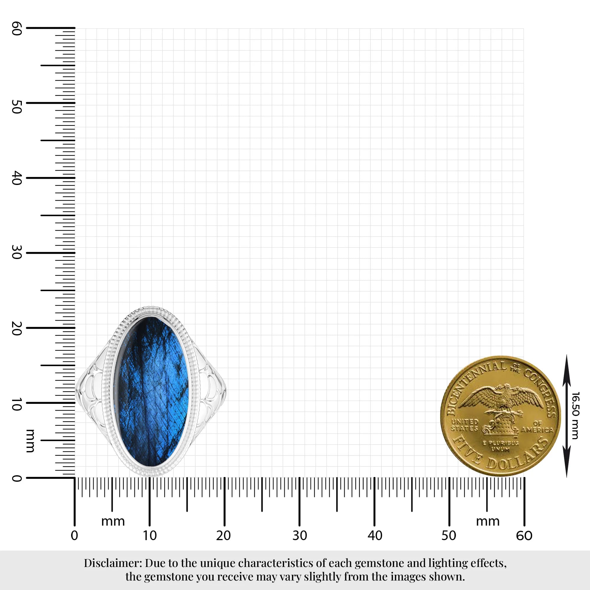 labradorite bezel-set ring