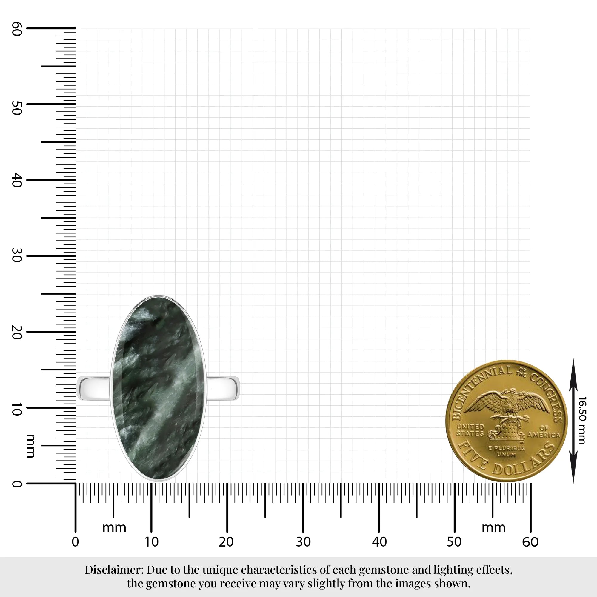 seraphinite bezel-set ring