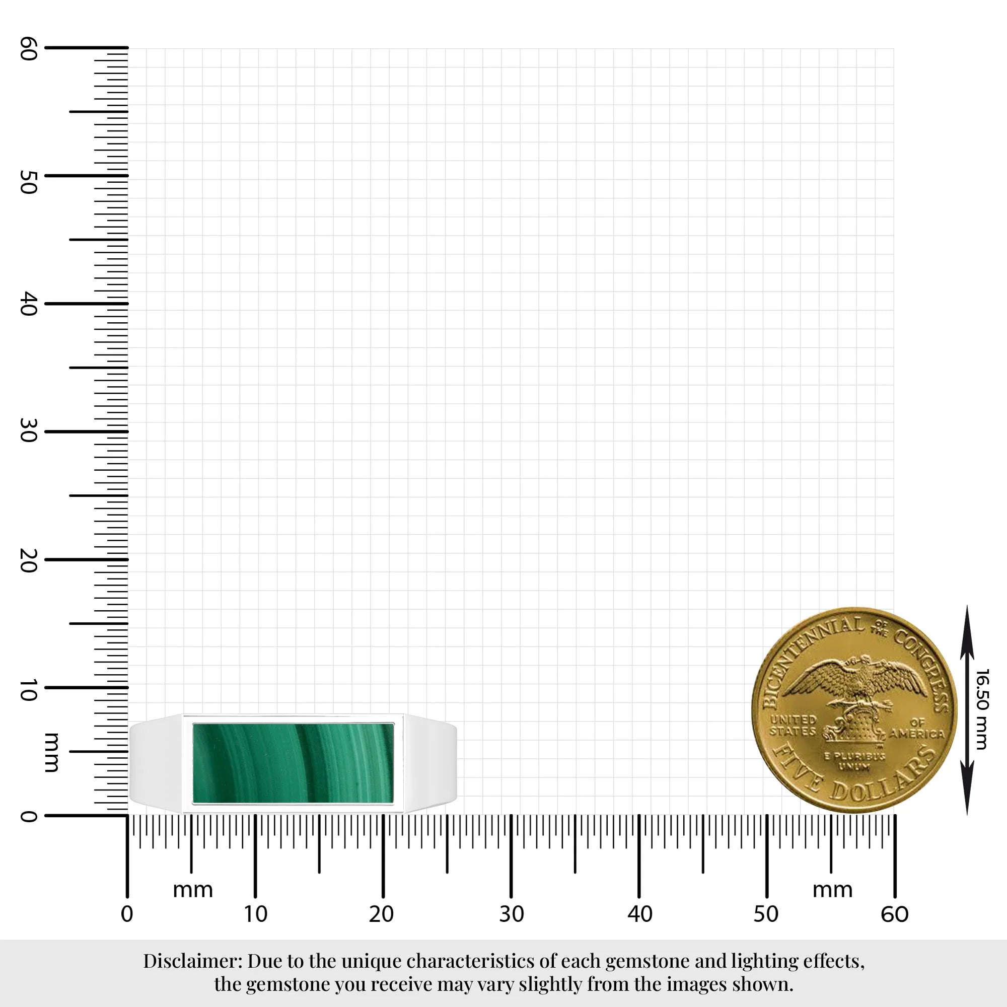 malachite bezel-set ring