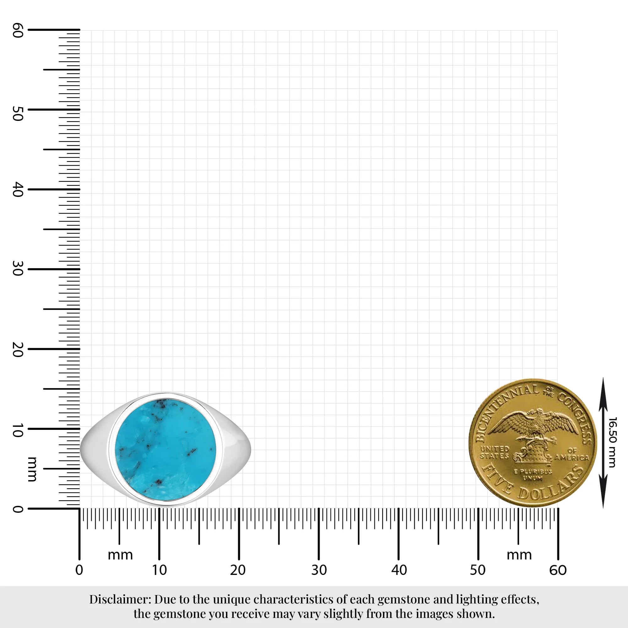 shattuckite mens bezel-set ring