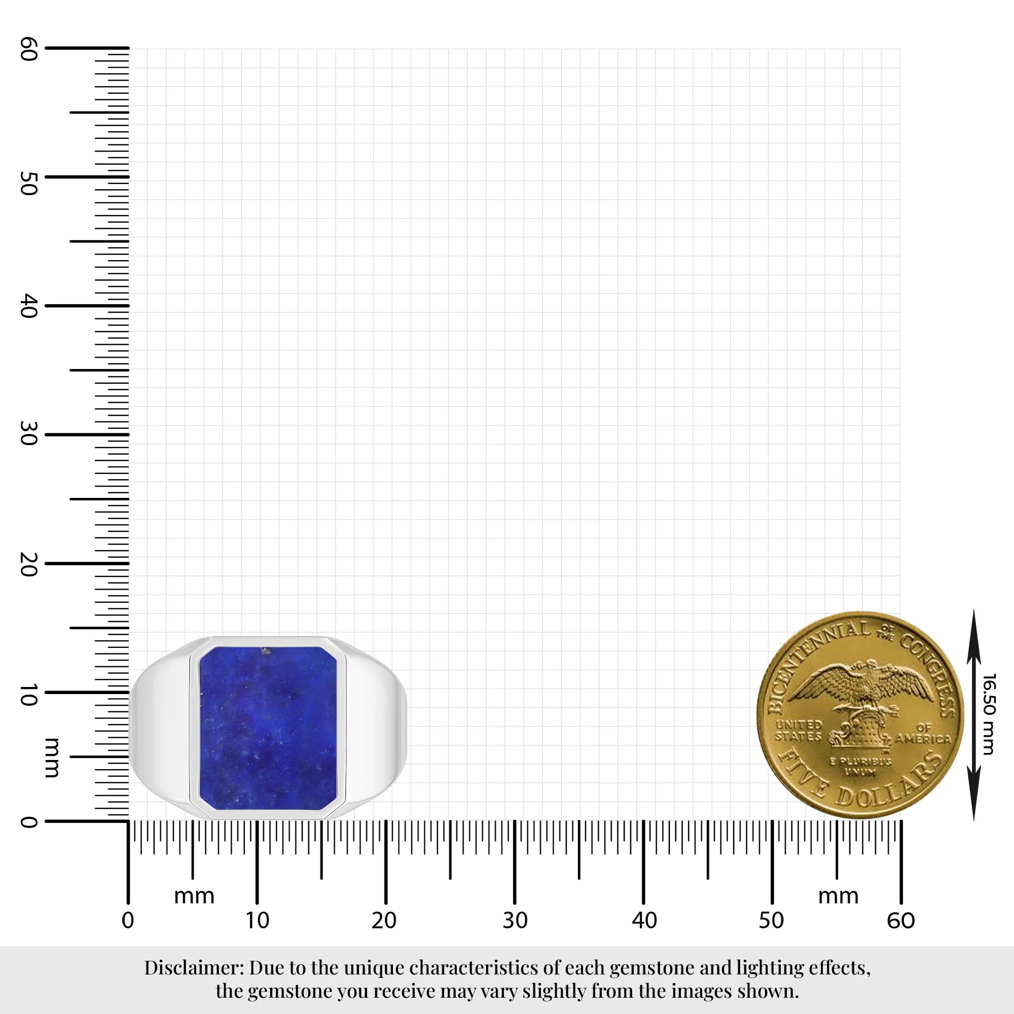 lapis lazuli men bezel-set ring