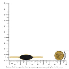 Natural Cab Shungite Oval Twister Bracelets For Women in 18K Gold Vermeil