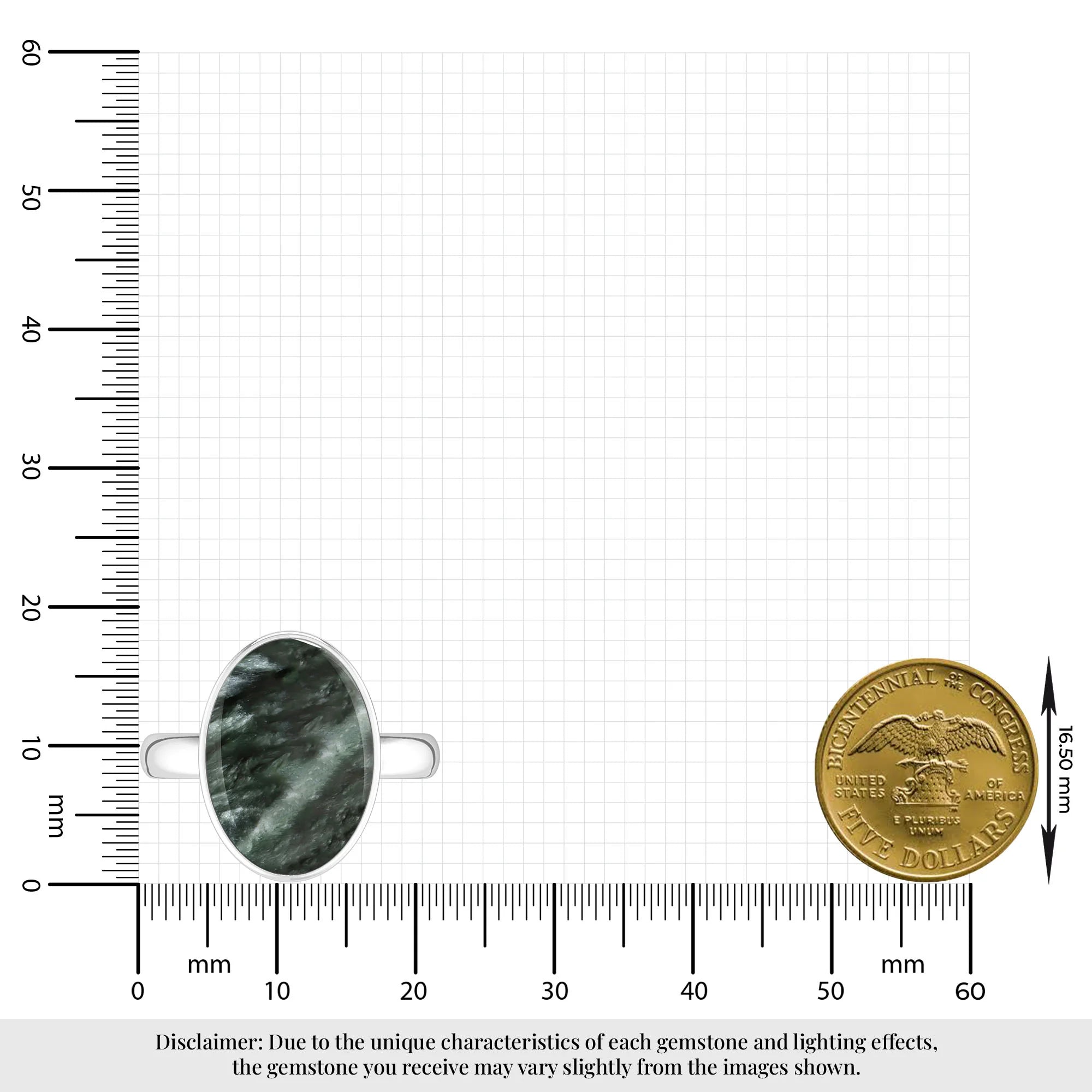 seraphinite bezel-set ring