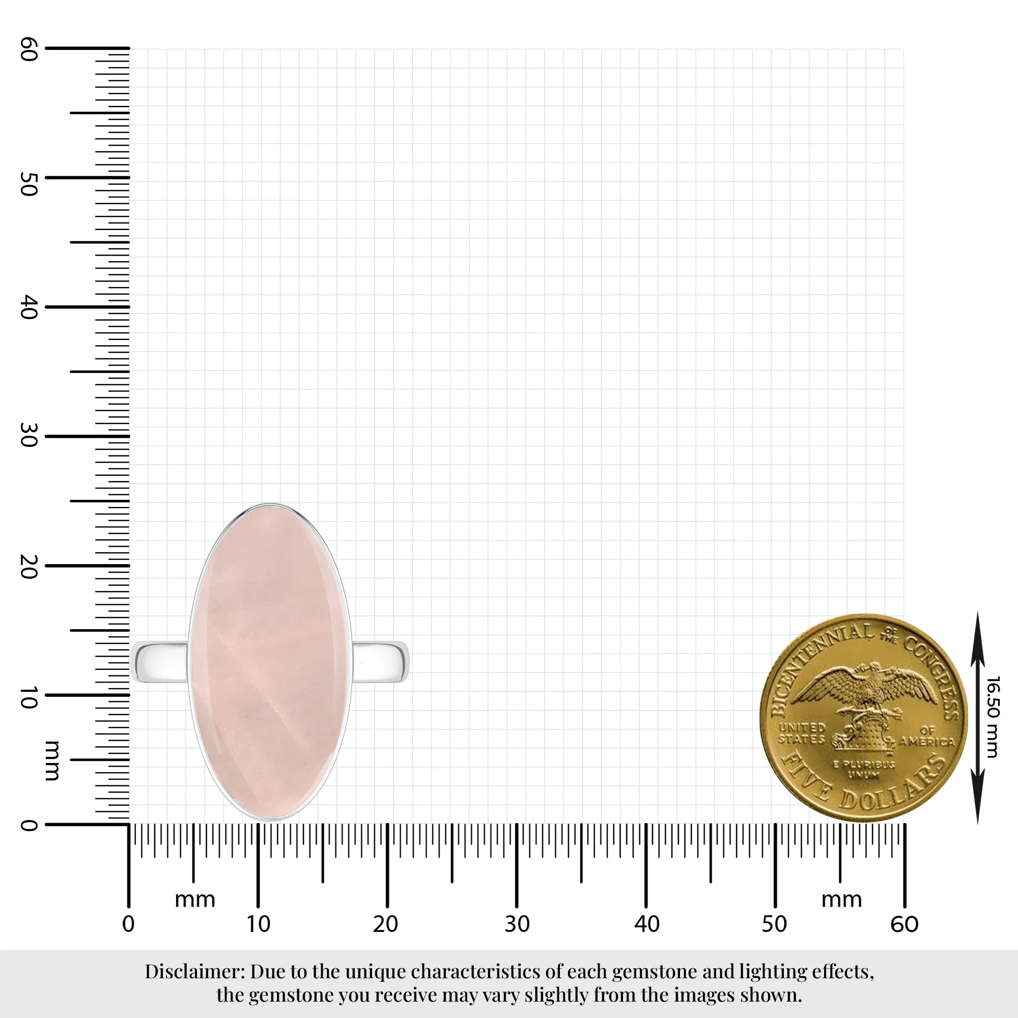 rose-quartz bezel-set ring