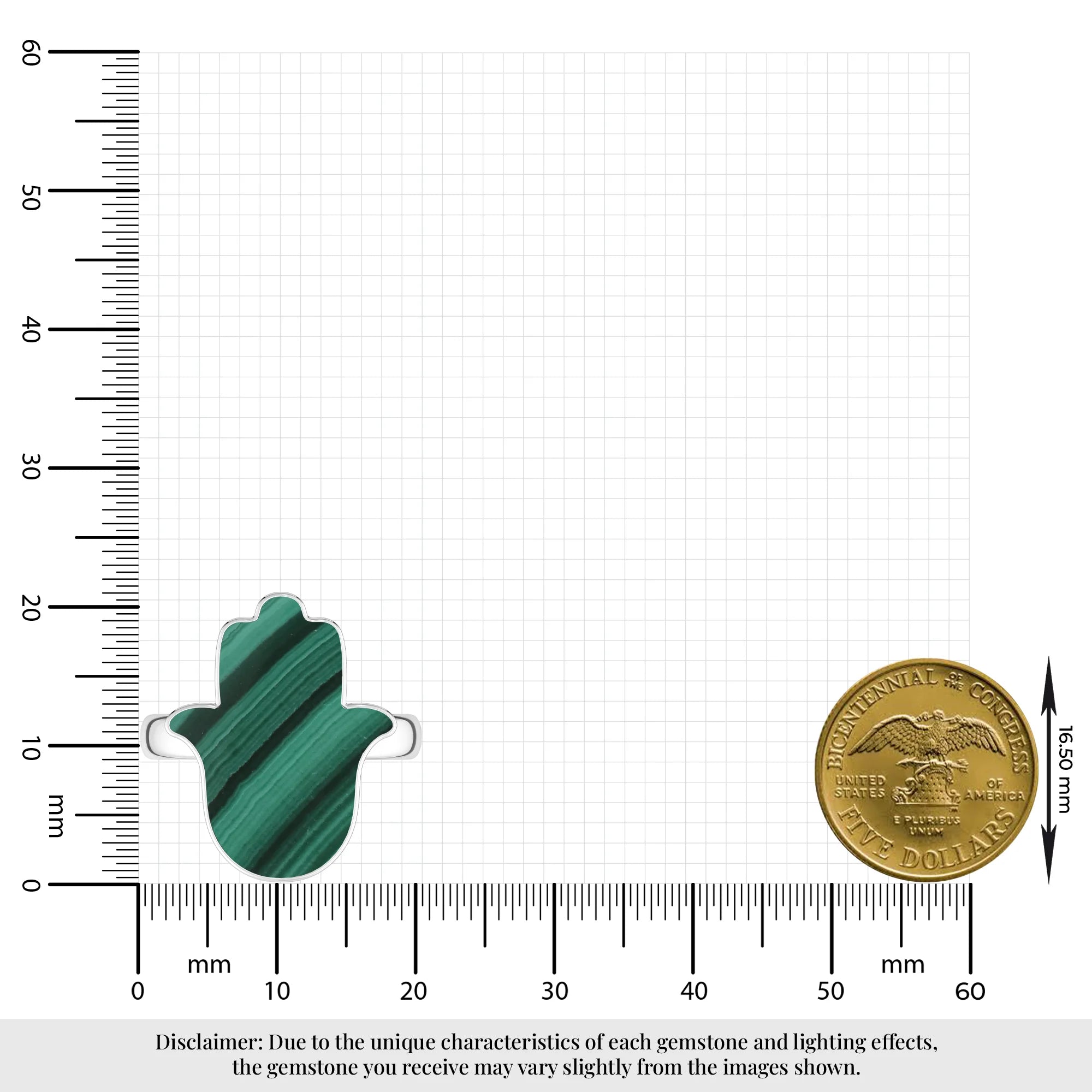 malachite stackable bezel-set ring