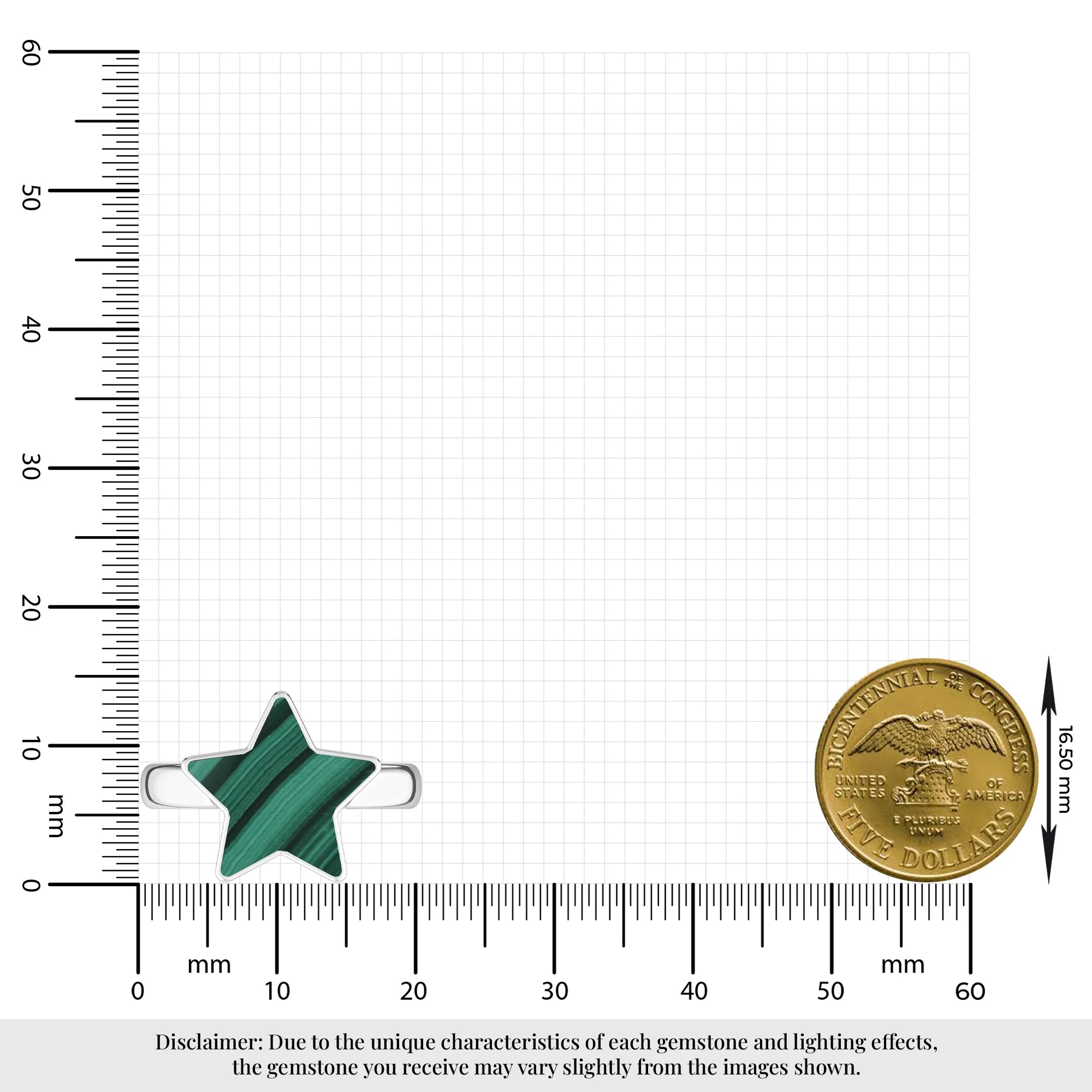 malachite stackable bezel-set ring