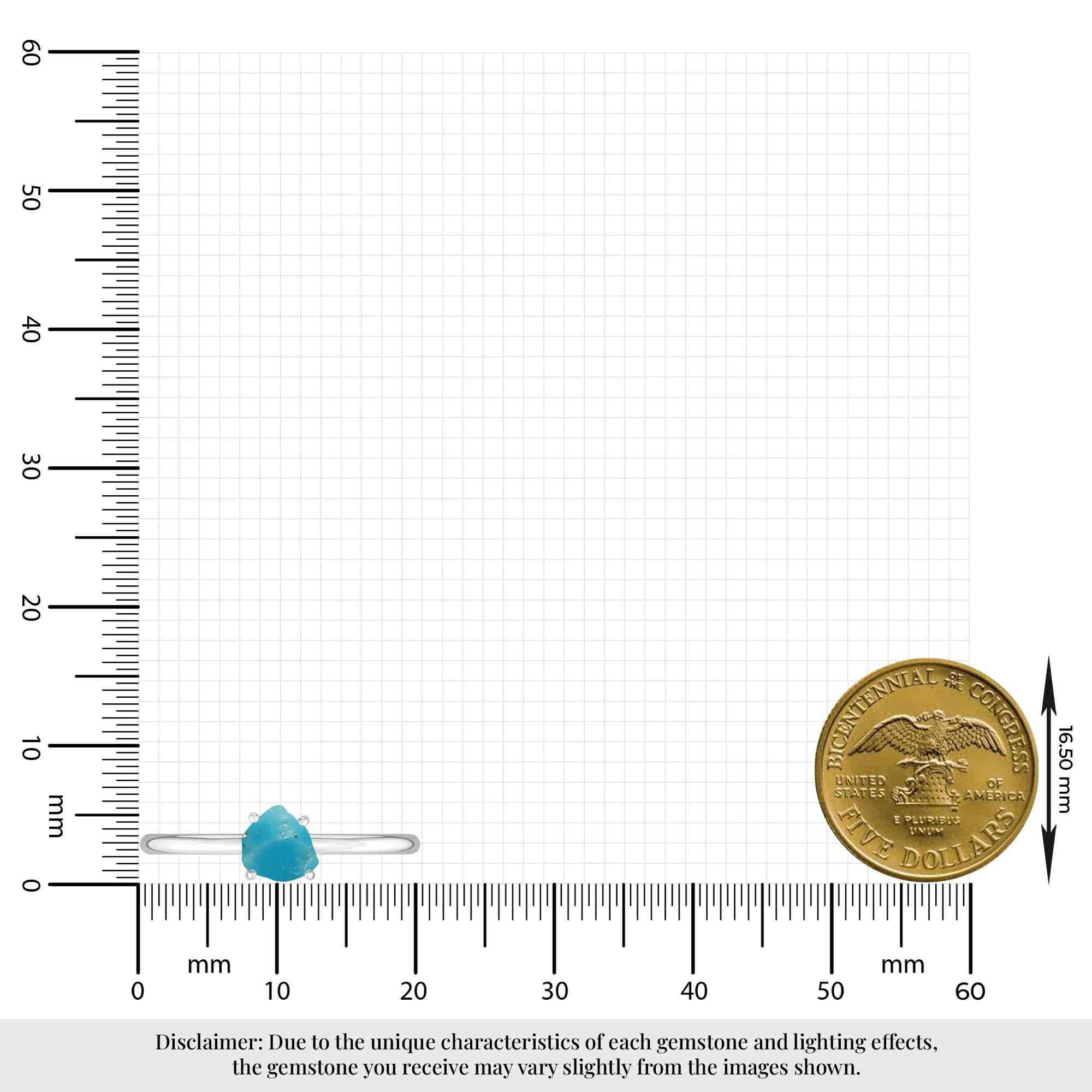 turquoise stackable prong-set ring