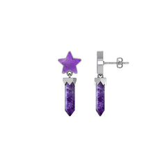 amethyst slice earrings