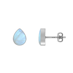 rainbow moonstone cab earrings