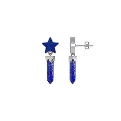 lapis lazuli slice earrings