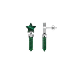 malachite slice earrings