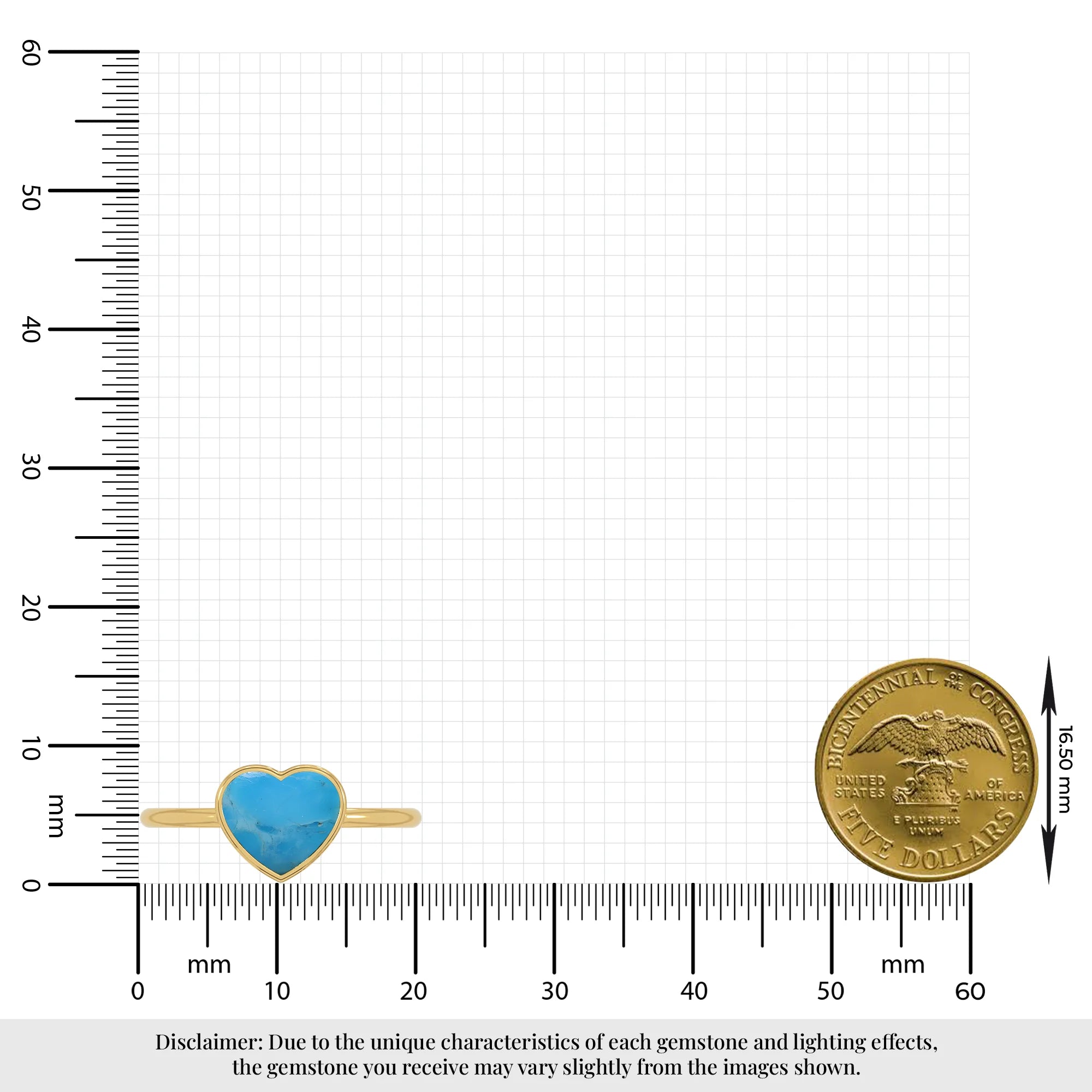 compressed turquoise blue stackable bezel-set ring