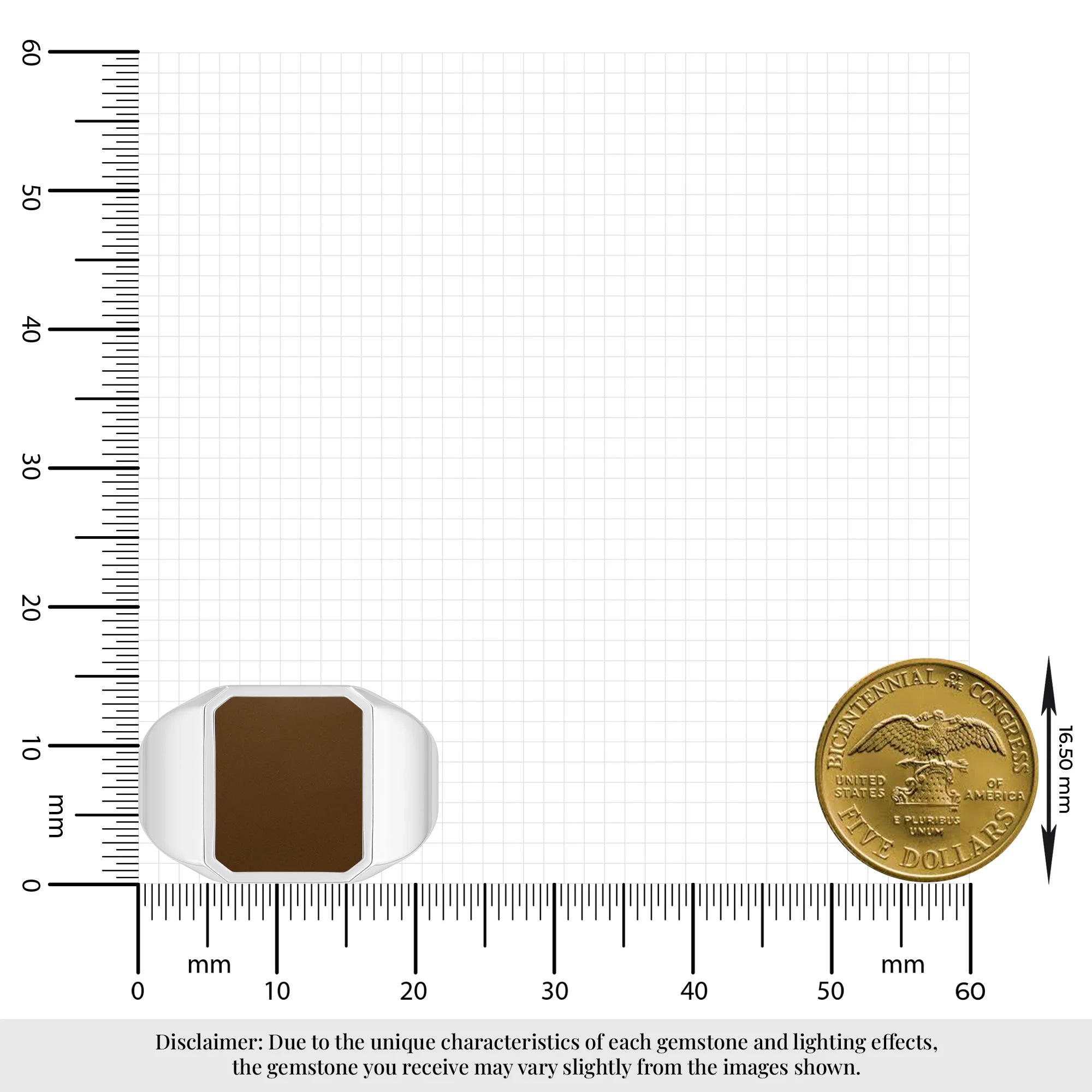 smoky quartz men prong-set ring