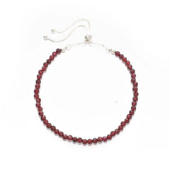Natural Garnet Bolo Bracelets for Women in Sterling Silver