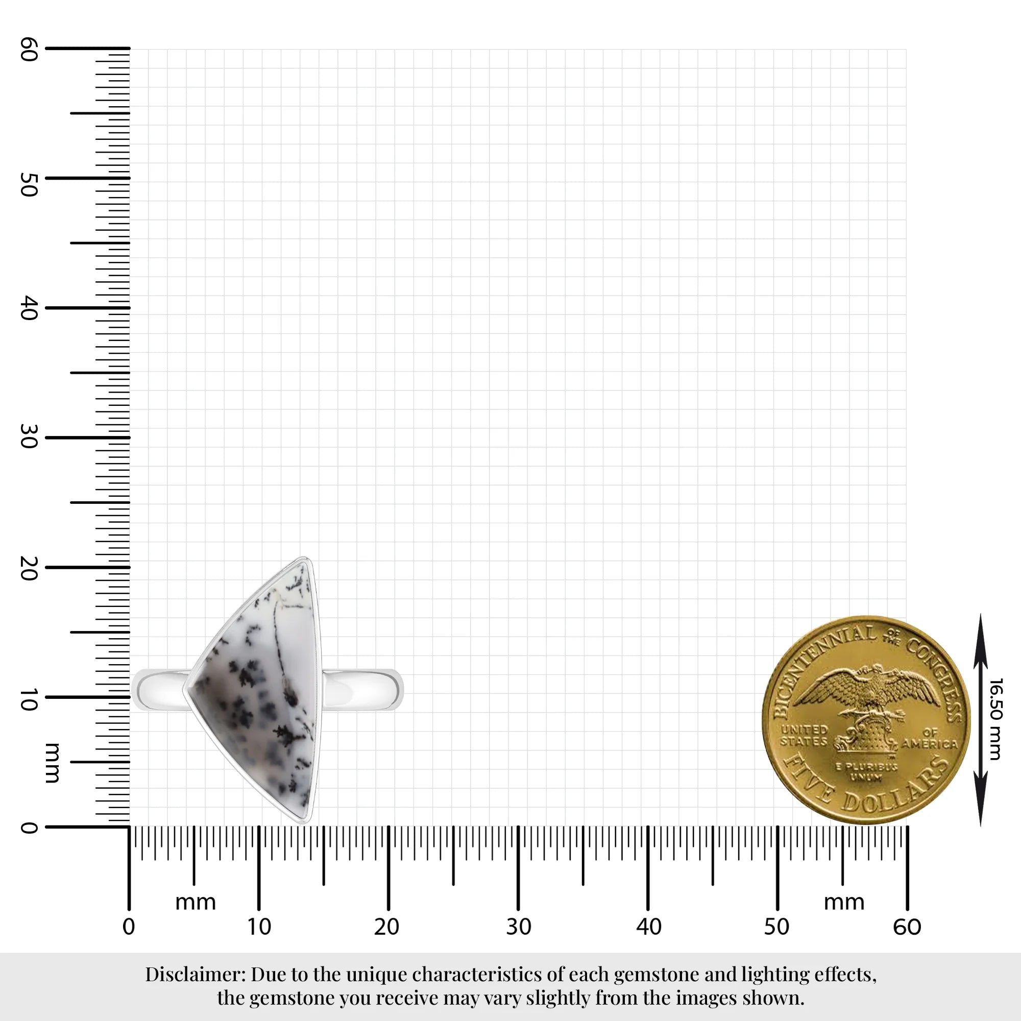 dendritic-opal bezel-set ring