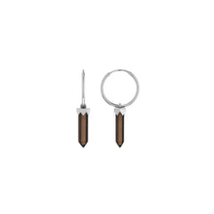 smoky quartz cut earrings