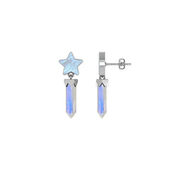 rainbow moonstone slice earrings