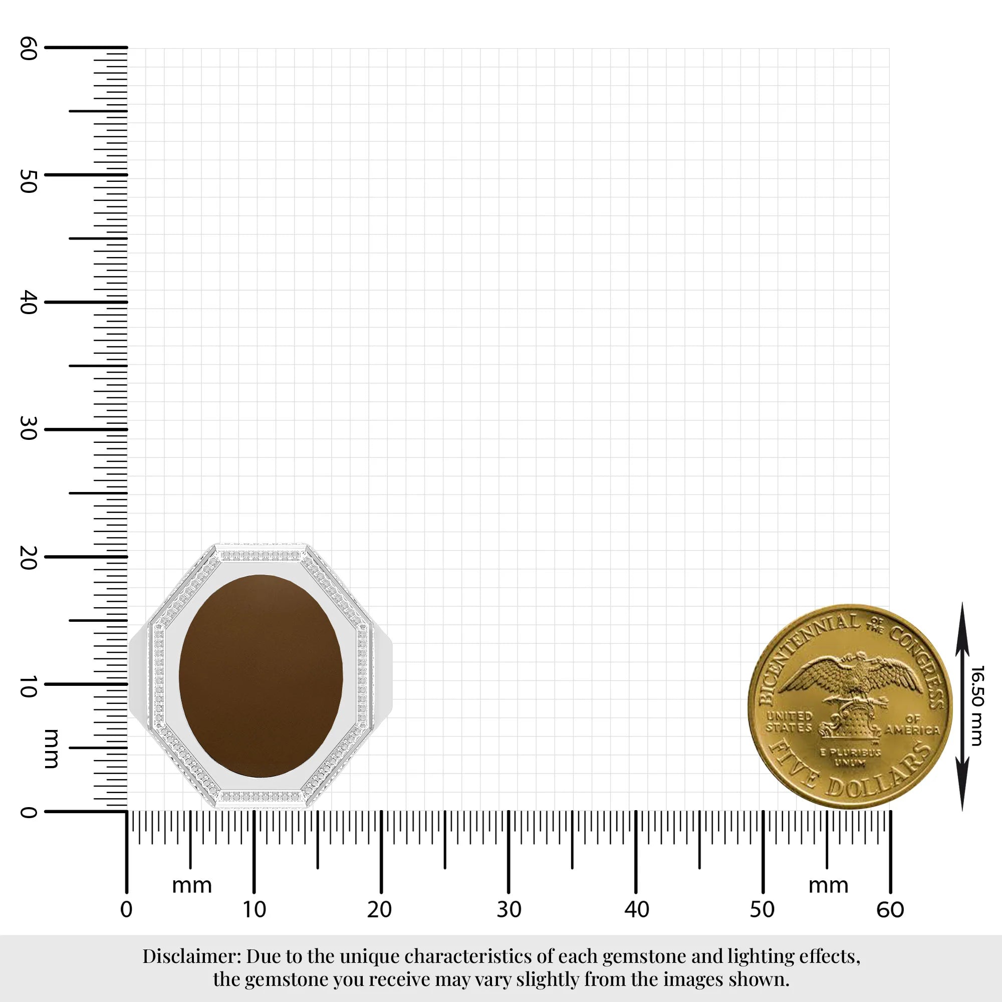 smoky quartz men prong-set ring