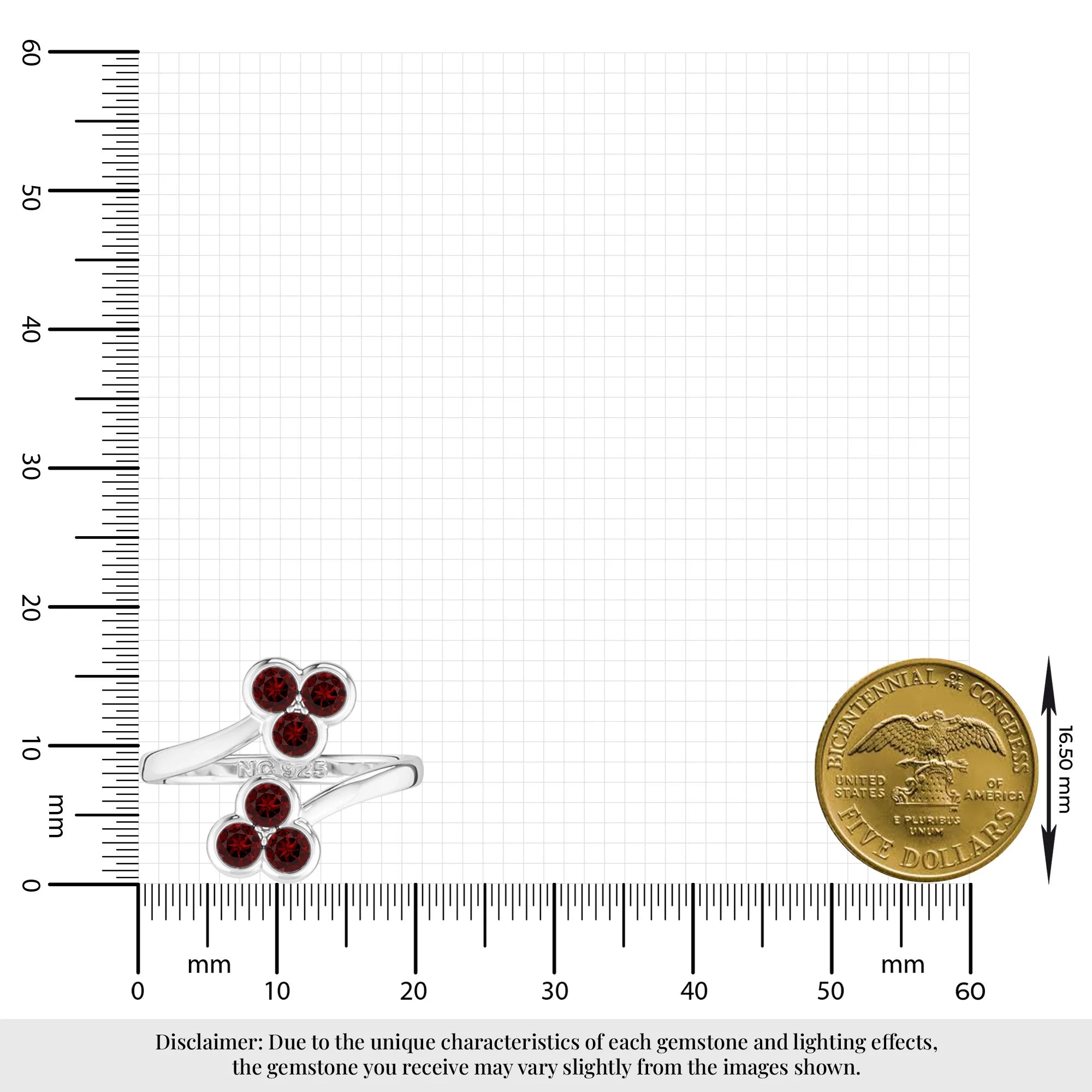 garnet bezel-set ring