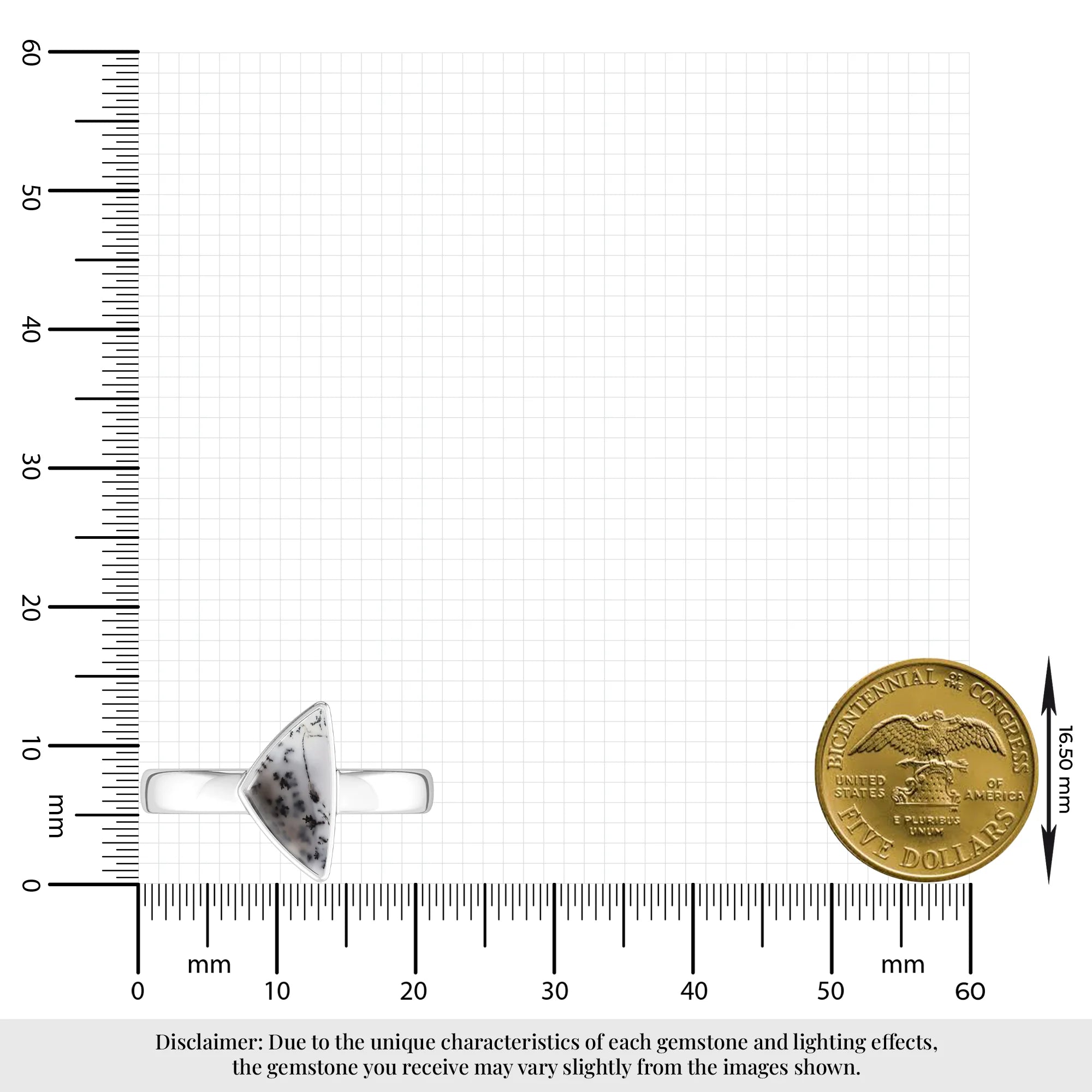 dendritic-opal bezel-set ring