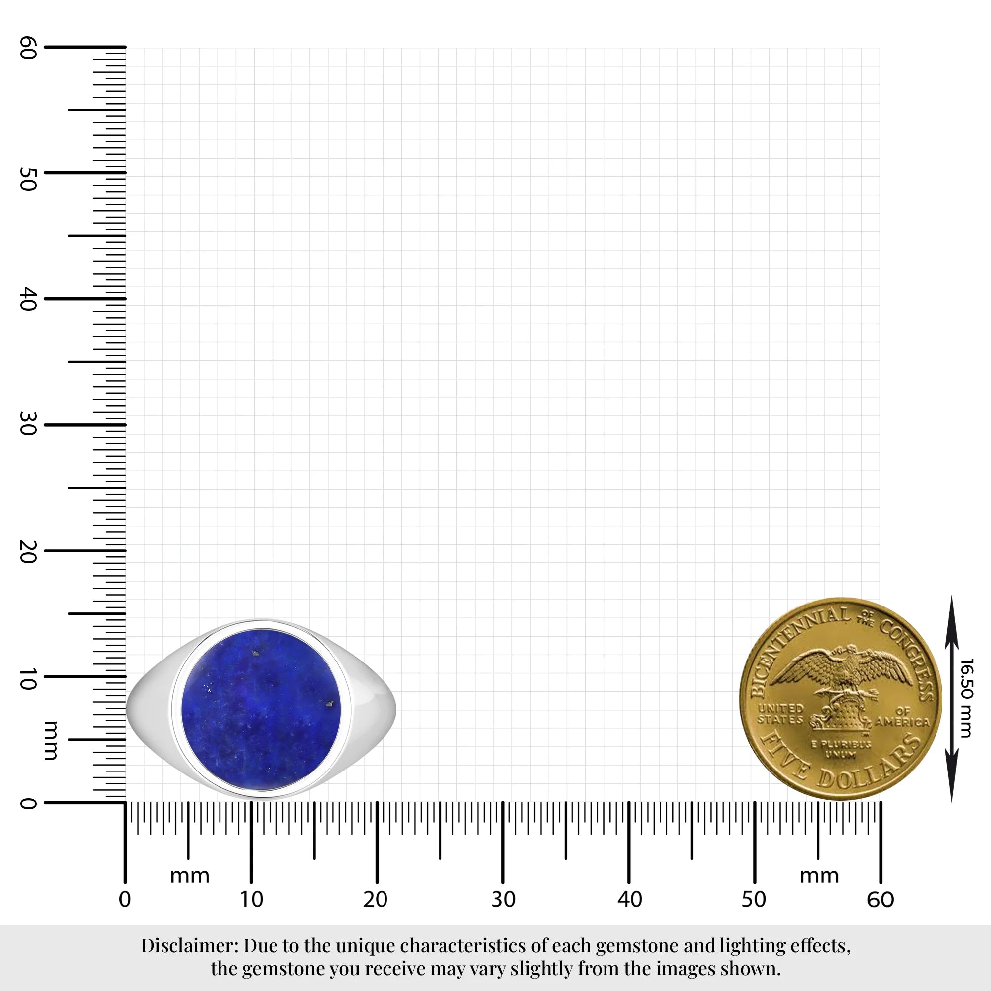 lapis lazuli mens bezel-set ring