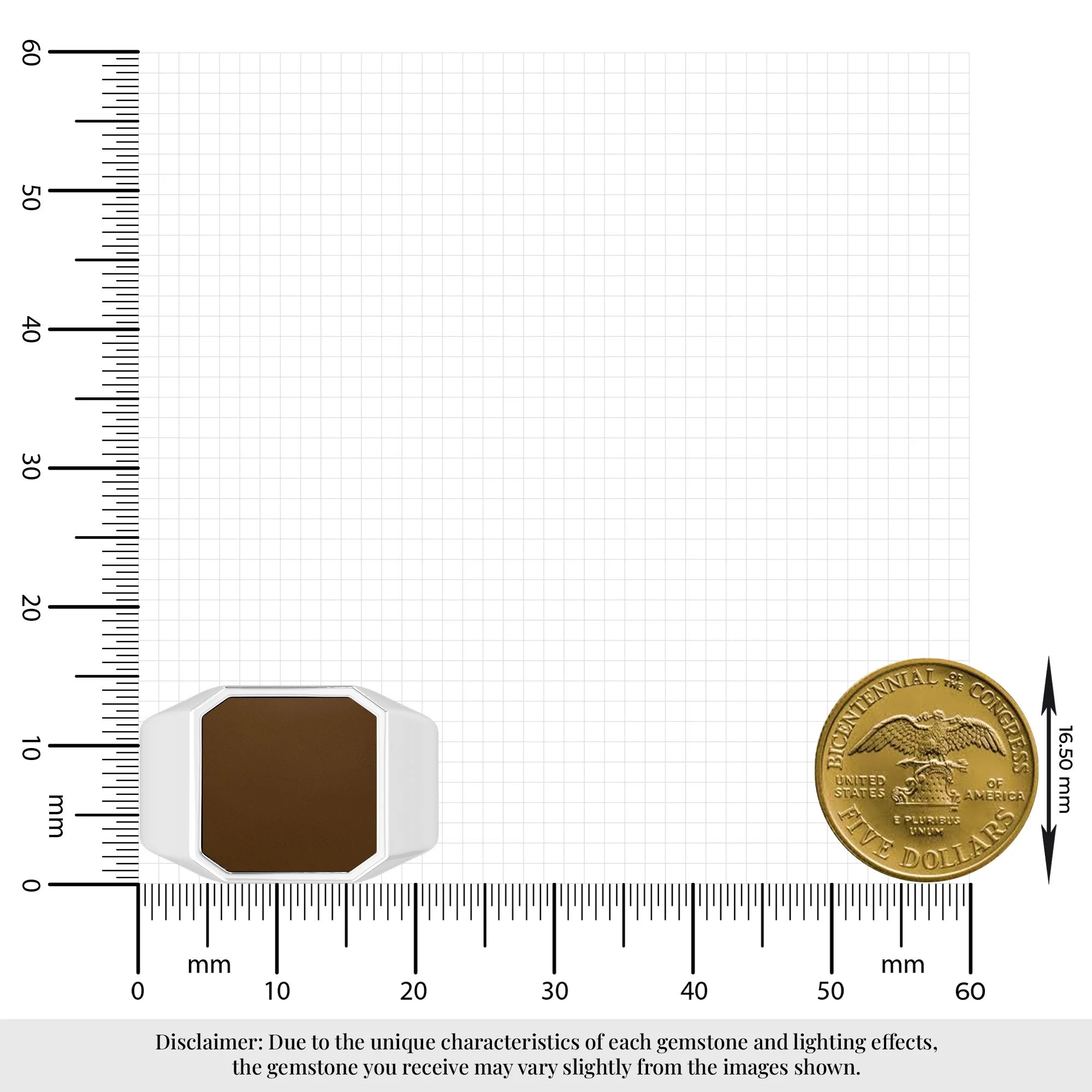 smoky quartz men bezel-set ring