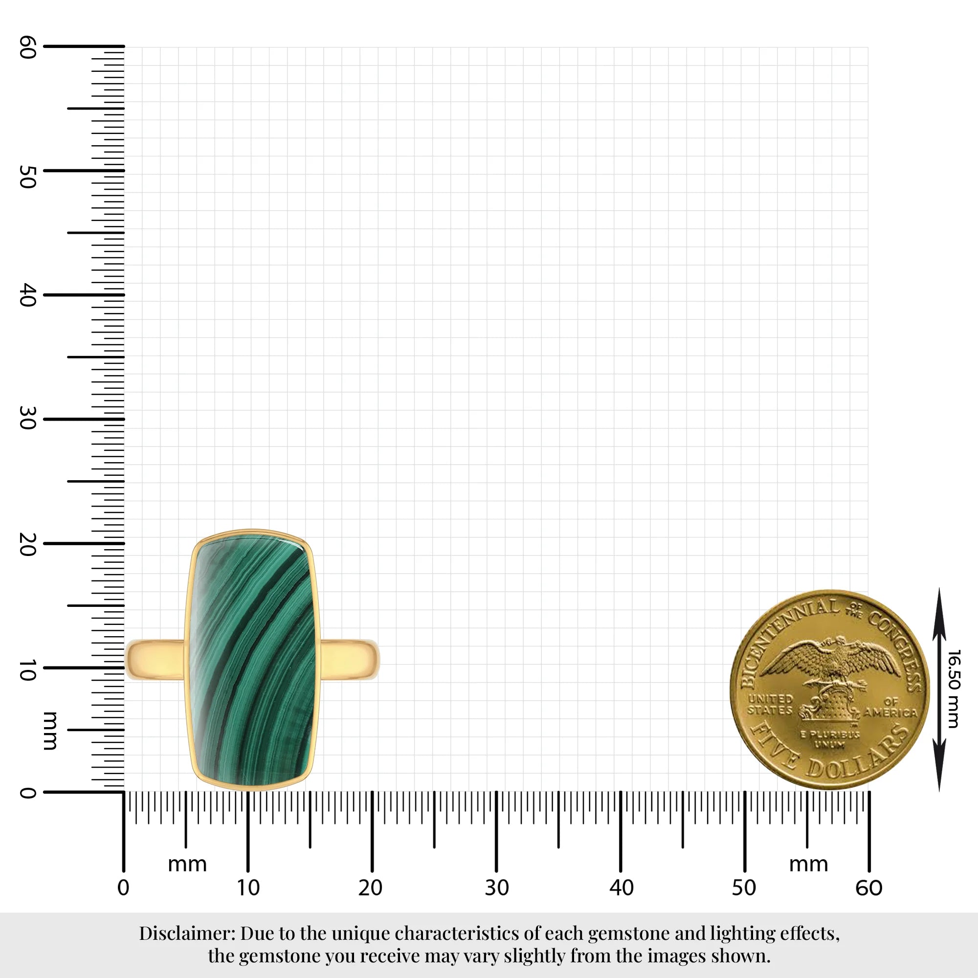 malachite bezel-set ring
