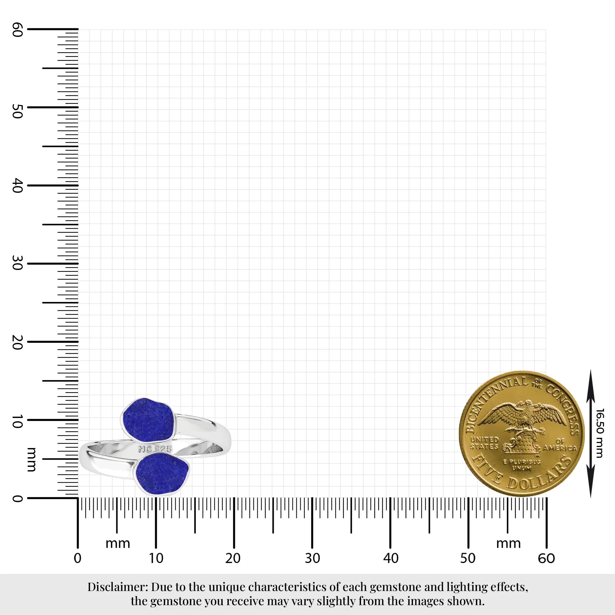 lapis lazuli stackable bezel-set ring