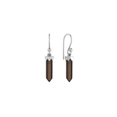 smoky quartz cut earrings