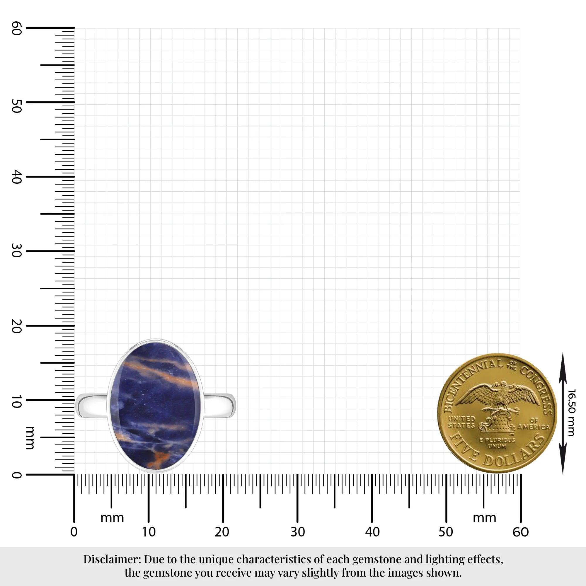 sodalite bezel-set ring