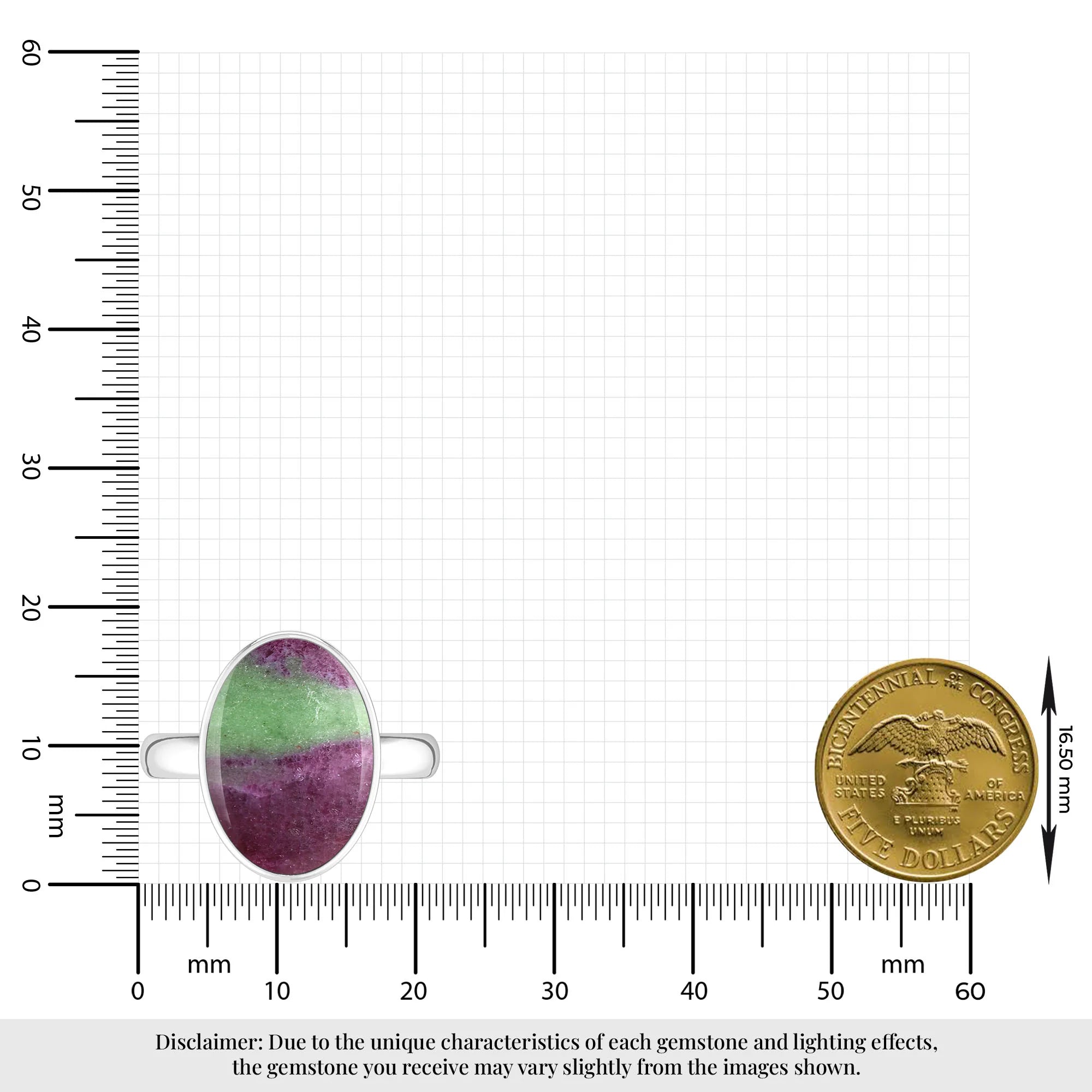 ruby-zoisite bezel-set ring