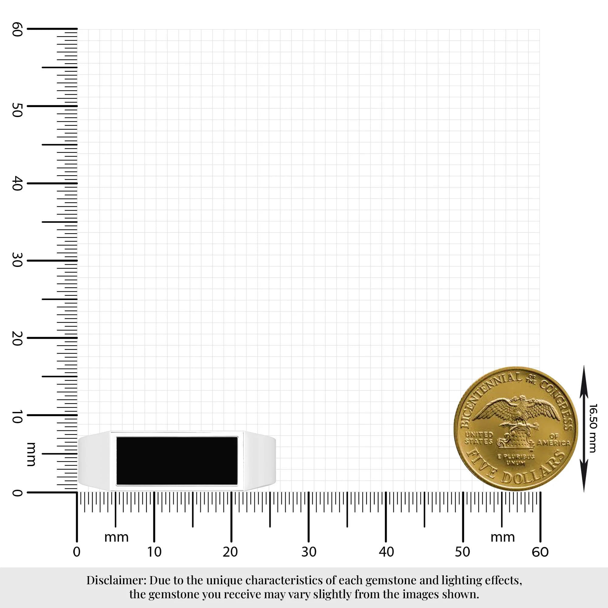 black tourmaline bezel-set ring