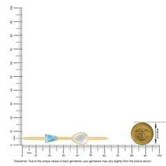 Natural Cab Pearl with Larimar Pear-Tie Shape Twister Bracelets for Women in 18K Gold Vermeil