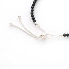 black spinel cut bracelet