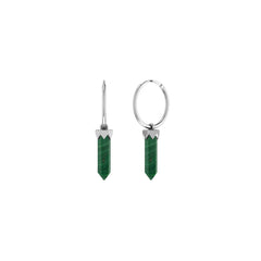 malachite cut earrings