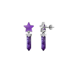 amethyst slice earrings