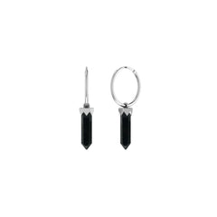 black onyx cut earrings