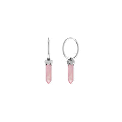 rose quartz cut earrings