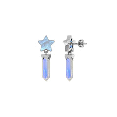 rainbow moonstone slice earrings