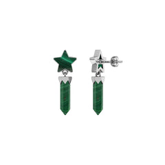 malachite slice earrings