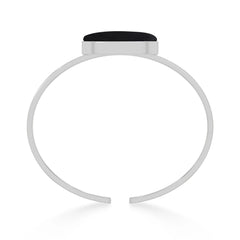 Natural Cab Shungite Oval Twister Bracelets For Women in Sterling Silver