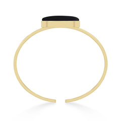 Natural Cab Shungite Oval Twister Bracelets For Women in 18K Gold Vermeil