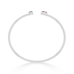 green tourmaline with pink tourmaline cut bracelet