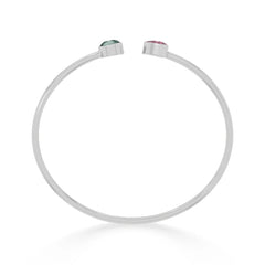 green tourmaline with pink tourmaline cut bracelet