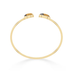 Natural Cab Malingano Jasper Oval-Round Shape Twister Bracelets for Women in 18K Gold Vermeil