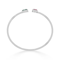 green tourmaline with pink tourmaline cut bracelet