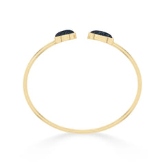 Natural Cab Multi Titanium Druzy Oval-Round Shape Twister Bracelets for Women in 18K Gold Vermeil